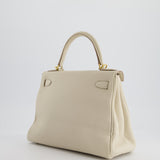 Hermès Kelly 28cm Retourne Bag in Craie Togo Leather with Gold Hardware