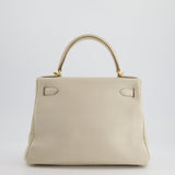 Hermès Kelly 28cm Retourne Bag in Craie Togo Leather with Gold Hardware