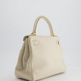 Hermès Kelly 28cm Retourne Bag in Craie Togo Leather with Gold Hardware