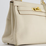 Hermès Kelly 28cm Retourne Bag in Craie Togo Leather with Gold Hardware