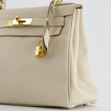 Hermès Kelly 28cm Retourne Bag in Craie Togo Leather with Gold Hardware