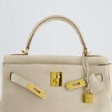 Hermès Kelly 28cm Retourne Bag in Craie Togo Leather with Gold Hardware