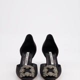 Manolo Blahnik Black Satin High Heel Pump EU 34.5