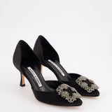 Manolo Blahnik Black Satin High Heel Pump EU 34.5