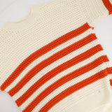 Gucci Cream Crewneck Knit Jumper with Orange Stripes XXS (UK 4)