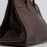 Hermès Birkin 35cm Bag in Chocolate Novillo Leather with Palladium Hardware