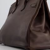 Hermès Birkin 35cm Bag in Chocolate Novillo Leather with Palladium Hardware