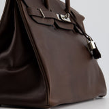 Hermès Birkin 35cm Bag in Chocolate Novillo Leather with Palladium Hardware