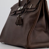 Hermès Birkin 35cm Bag in Chocolate Novillo Leather with Palladium Hardware