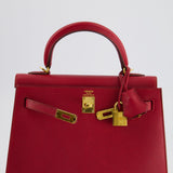 *FIRE PRICE* Hermès Kelly Sellier 25cm Bag in Rouge Vif Epsom Leather with Gold Hardware