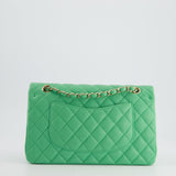 Chanel Mint Green Medium Classic Double Flap in Caviar Leather with Champagne Gold Hardware