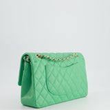 Chanel Mint Green Medium Classic Double Flap in Caviar Leather with Champagne Gold Hardware