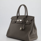 Hermès Birkin Bag 30cm Gris Etain Togo Leather with Palladium Hardware