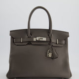 Hermès Birkin Bag 30cm Gris Etain Togo Leather with Palladium Hardware