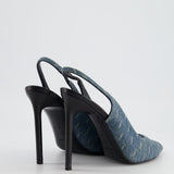 Saint Laurent Denim Lola 105 Slingback Sandals Size EU 40 RRP £740