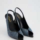 Saint Laurent Denim Lola 105 Slingback Sandals Size EU 40 RRP £740