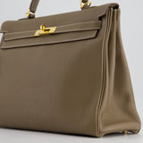 Hermès Kelly 35cm Bag in Etoupe Togo Leather with Gold Hardware