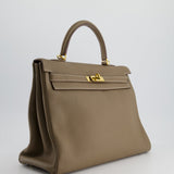 Hermès Kelly 35cm Bag in Etoupe Togo Leather with Gold Hardware