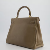 Hermès Kelly 35cm Bag in Etoupe Togo Leather with Gold Hardware