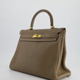 Hermès Kelly 35cm Bag in Etoupe Togo Leather with Gold Hardware