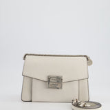 Givenchy White GV3 Quilted Shoulder Bag in Lambskin Leather with Silver Hardware