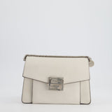 Givenchy White GV3 Quilted Shoulder Bag in Lambskin Leather with Silver Hardware