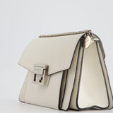 Givenchy White GV3 Quilted Shoulder Bag in Lambskin Leather with Silver Hardware