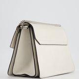 Givenchy White GV3 Quilted Shoulder Bag in Lambskin Leather with Silver Hardware