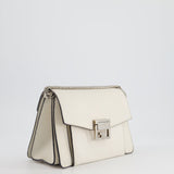 Givenchy White GV3 Quilted Shoulder Bag in Lambskin Leather with Silver Hardware