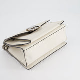 Givenchy White GV3 Quilted Shoulder Bag in Lambskin Leather with Silver Hardware