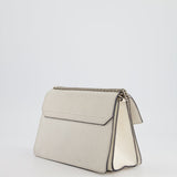 Givenchy White GV3 Quilted Shoulder Bag in Lambskin Leather with Silver Hardware