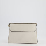 Givenchy White GV3 Quilted Shoulder Bag in Lambskin Leather with Silver Hardware