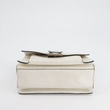 Givenchy White GV3 Quilted Shoulder Bag in Lambskin Leather with Silver Hardware