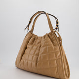 Gucci Beige Quilted Leather Shoulder Bag Dual Tone Hardware and Leather Tassels