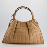 Gucci Beige Quilted Leather Shoulder Bag Dual Tone Hardware and Leather Tassels