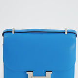 Hermès Constance III Mini 18cm Bag in Bleu Frida Chèvre Chamkila Leather with Palladium Hardware