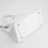 Hermès HSS Birkin Bag 30cm in White Epsom Leather and Gold Hardware