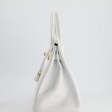 Hermès HSS Birkin Bag 30cm in White Epsom Leather and Gold Hardware