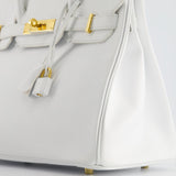 Hermès HSS Birkin Bag 30cm in White Epsom Leather and Gold Hardware