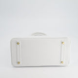 Hermès HSS Birkin Bag 30cm in White Epsom Leather and Gold Hardware