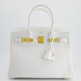 Hermès HSS Birkin Bag 30cm in White Epsom Leather and Gold Hardware