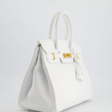 Hermès HSS Birkin Bag 30cm in White Epsom Leather and Gold Hardware