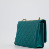 Chanel Blue Quilted Trendy Wallet on Chain Bag in Lambskin Leather with Champagne Gold Hardware