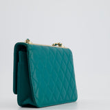 Chanel Blue Quilted Trendy Wallet on Chain Bag in Lambskin Leather with Champagne Gold Hardware