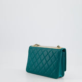 Chanel Blue Quilted Trendy Wallet on Chain Bag in Lambskin Leather with Champagne Gold Hardware