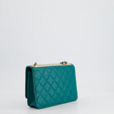 Chanel Blue Quilted Trendy Wallet on Chain Bag in Lambskin Leather with Champagne Gold Hardware