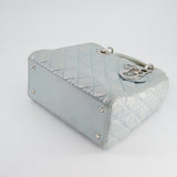 Christian Dior Baby Blue Metallic Medium Lady Dior Bag with Silver Hardware