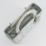 Christian Dior Baby Blue Metallic Medium Lady Dior Bag with Silver Hardware