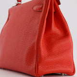 Hermès Kelly Retourne Bag 32cm in Geranium Togo Leather and Palladium Hardware