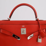 Hermès Kelly Retourne Bag 32cm in Geranium Togo Leather and Palladium Hardware